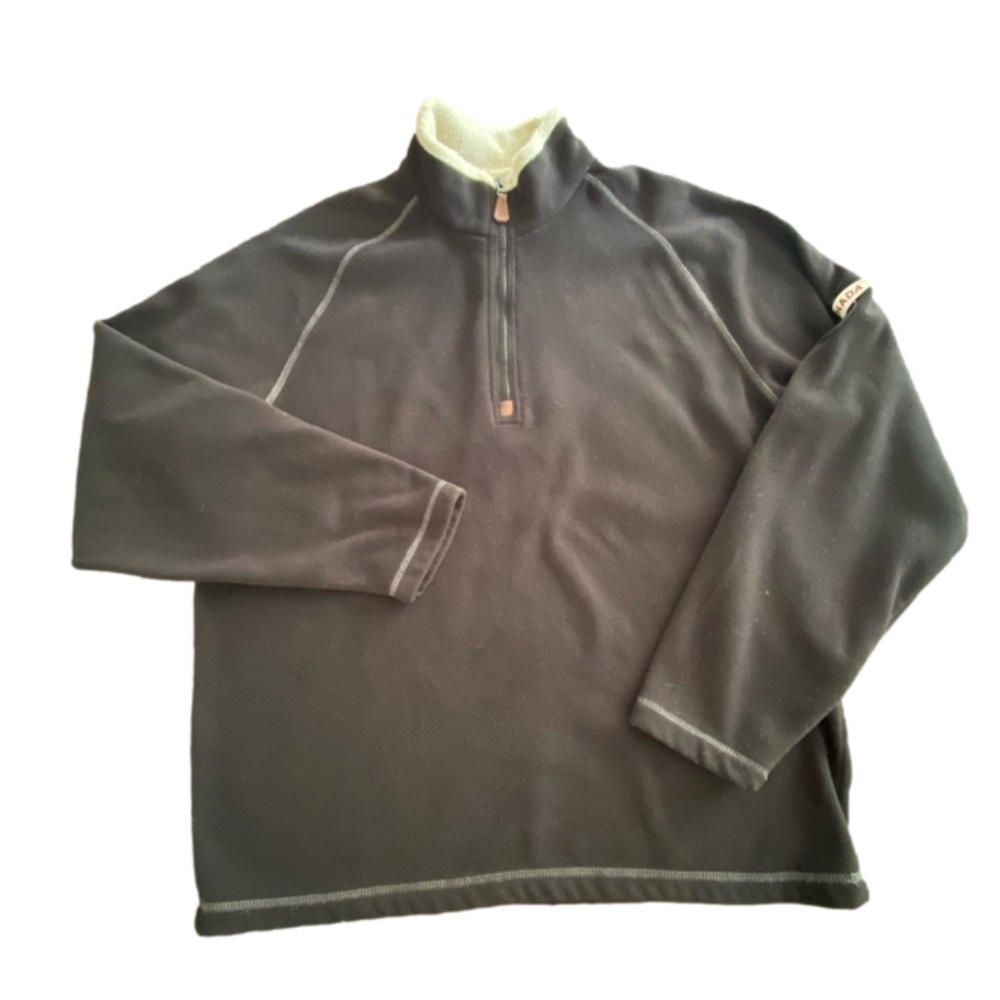Roots Outdoors 1/4 zip black fleece pullover size L